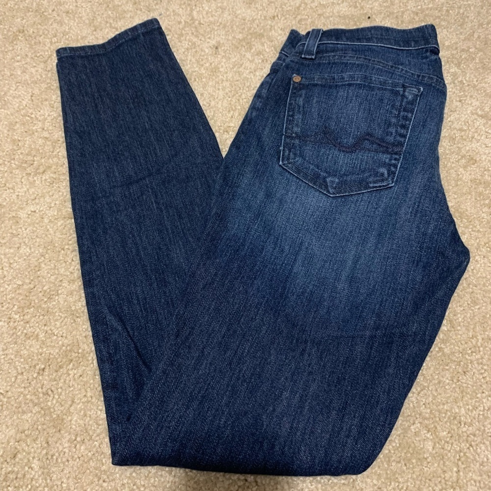 7 for all mankind blue skinny jeans
